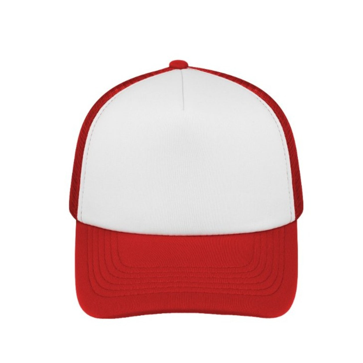 S19500RED/WHITE - Curved Peak Foam Trucker Cap - White/Red