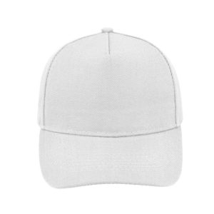 V5038WHITE - 5 Panel Acrylic Cap - White