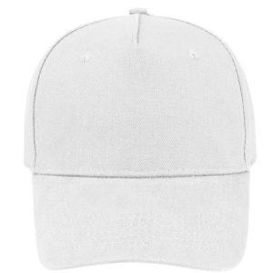 5001WHITE - Super 5 Panel Cotton Cap - White