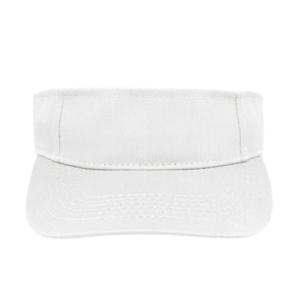 6052WHITE - Twill Visor - White