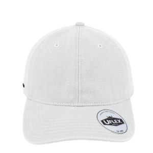 U22610WHITE - 6P Washed Canvas Dad Cap - White