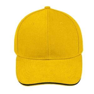 V6001YELLOW/BL - Sandwich Brushed Cotton Cap - Yellow/Black