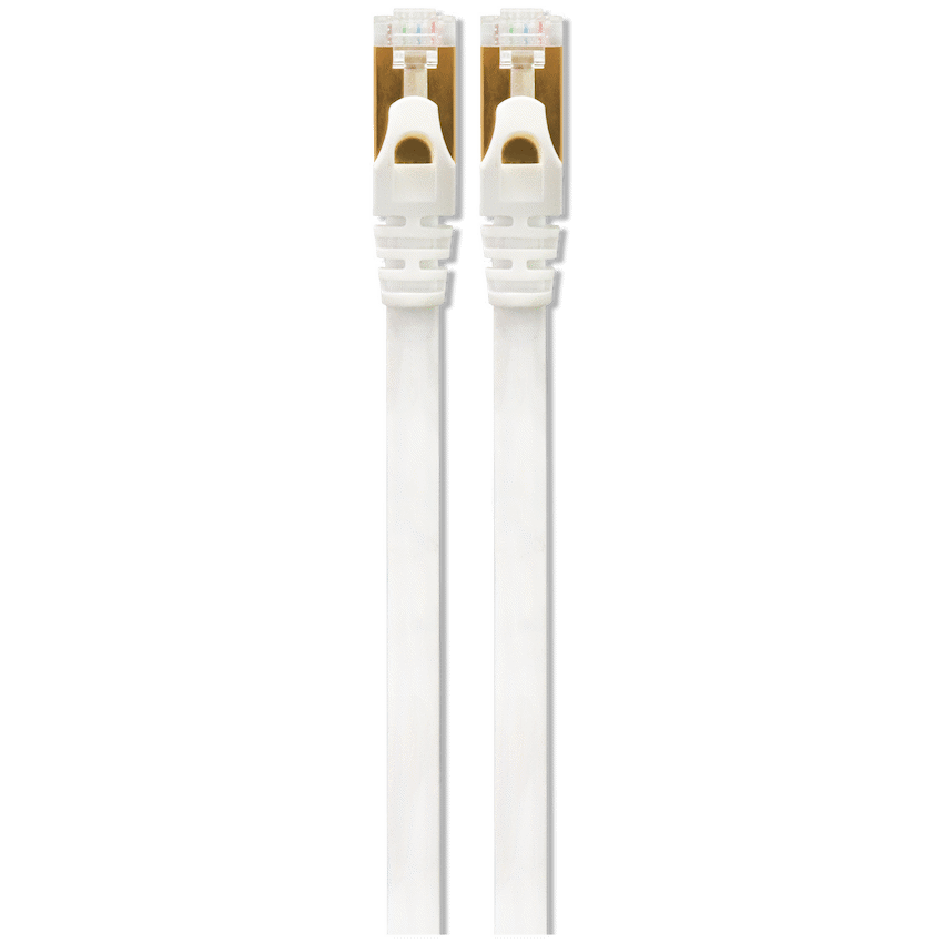 VolkanoX Giga Series Cat 7 Ethernet Cable 5m - White, Gold Tips