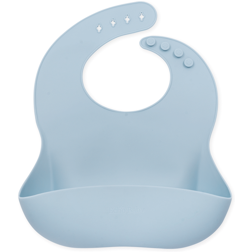 Silicone Bucket Bib - Powder Blue