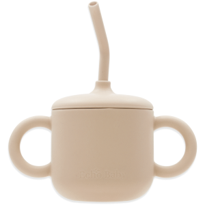 Silicone Training Cup with Straw - Ivory