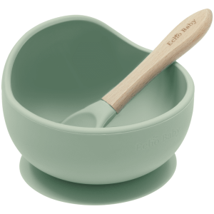 Silicone Suction Bowl and Spoon Set - Sage