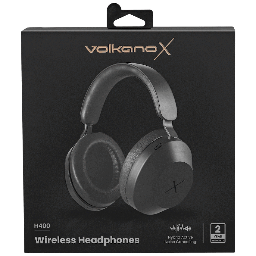 VolkanoX H400 Hybrid Active Noise Cancellation Headphones - Black - Image 6