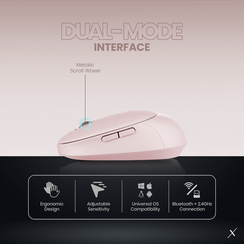 VolkanoX Crater Bluetooth Wireless Mouse - Rose - Image 18