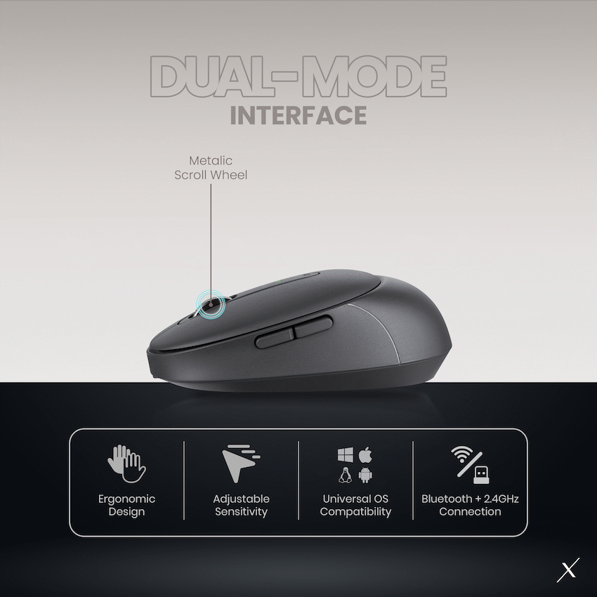 VolkanoX Crater Bluetooth Wireless Mouse - Graphite - Image 7