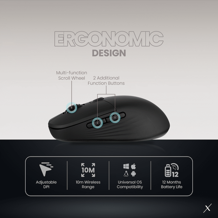 VolkanoX Inferna Bluetooth Wireless Mouse - Graphite - Image 13