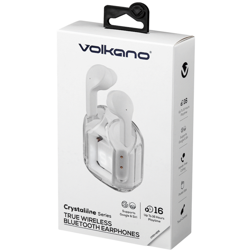 Volkano Crystalline Series TWS Earphone - White - Hardbox - Image 18