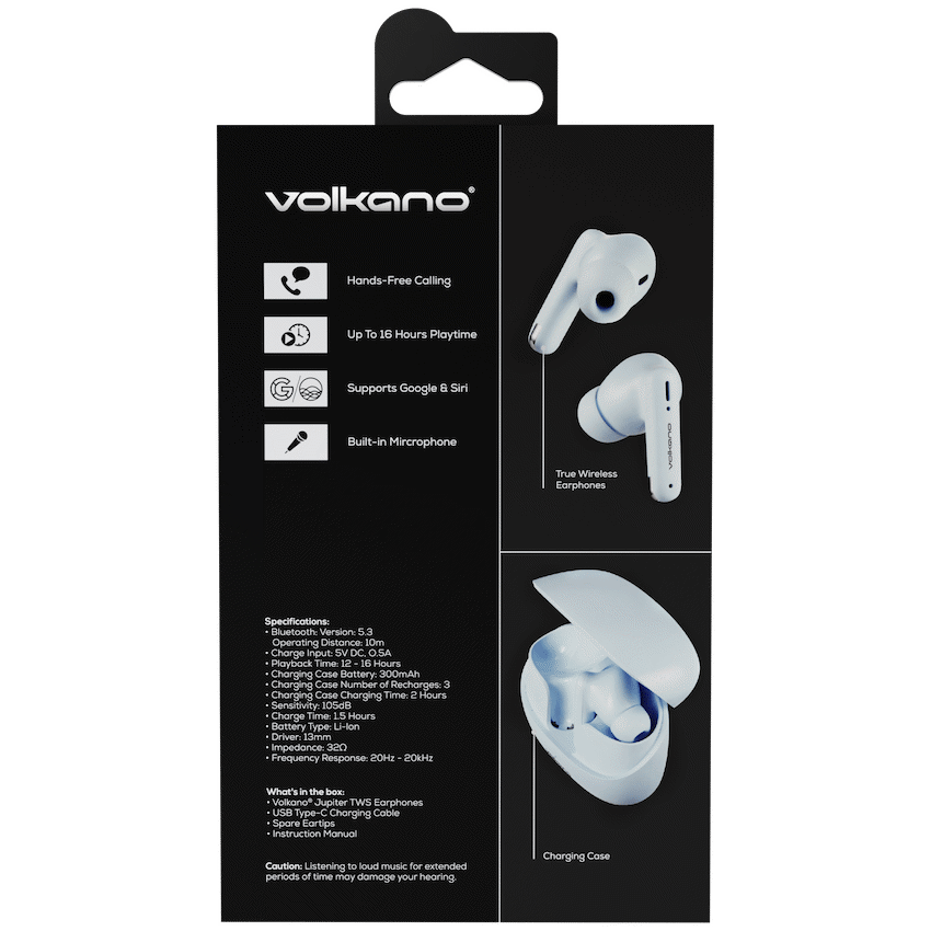 Volkano Jupiter Series TWS Earphones - Pastel Blue - Image 20