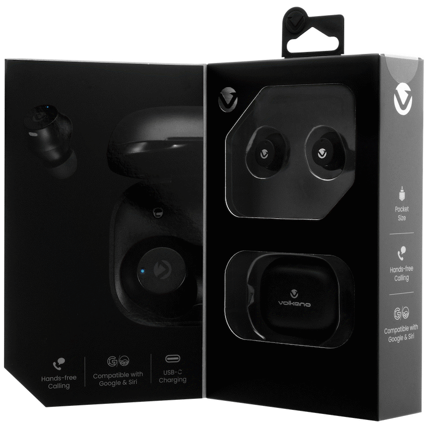 Volkano Taurus Series 2.0 True Wireless Earphones with Charging Case - Black - Image 21