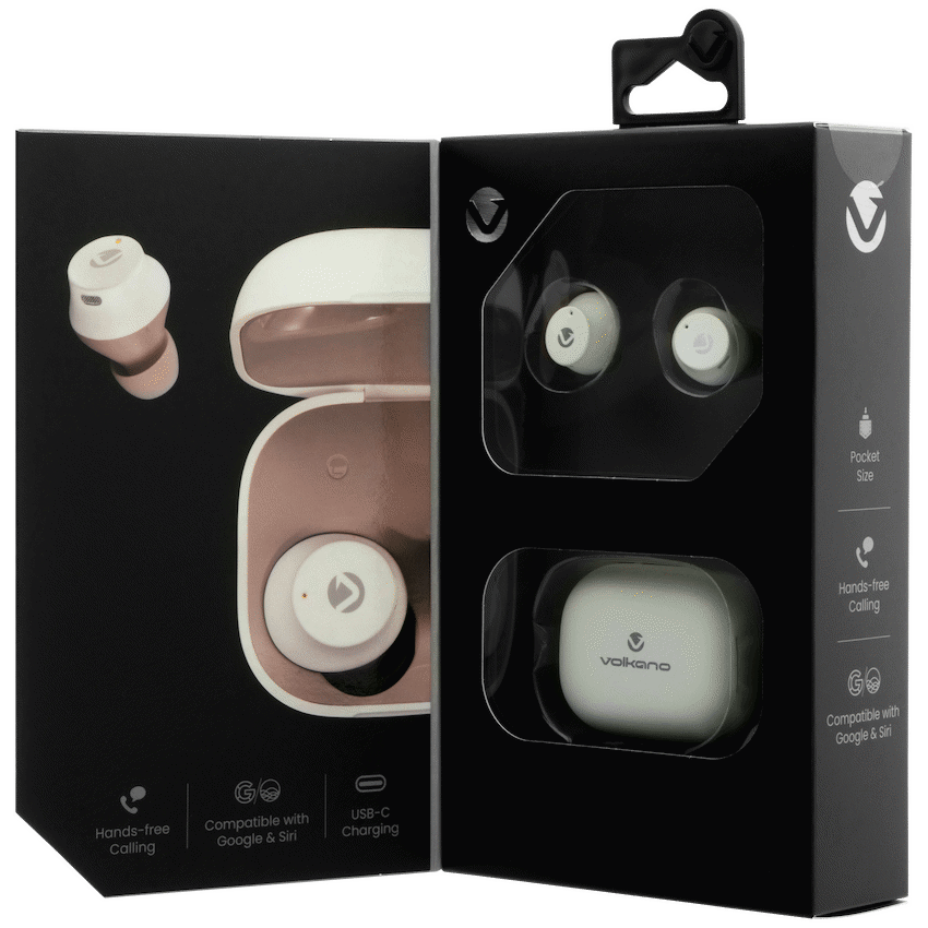 Volkano Taurus Series 2.0 True Wireless Earphones - White - Image 4