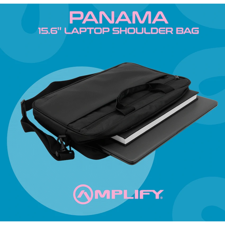 Amplify Panama 15.6" Laptop Shoulder Bag - Black - Image 2