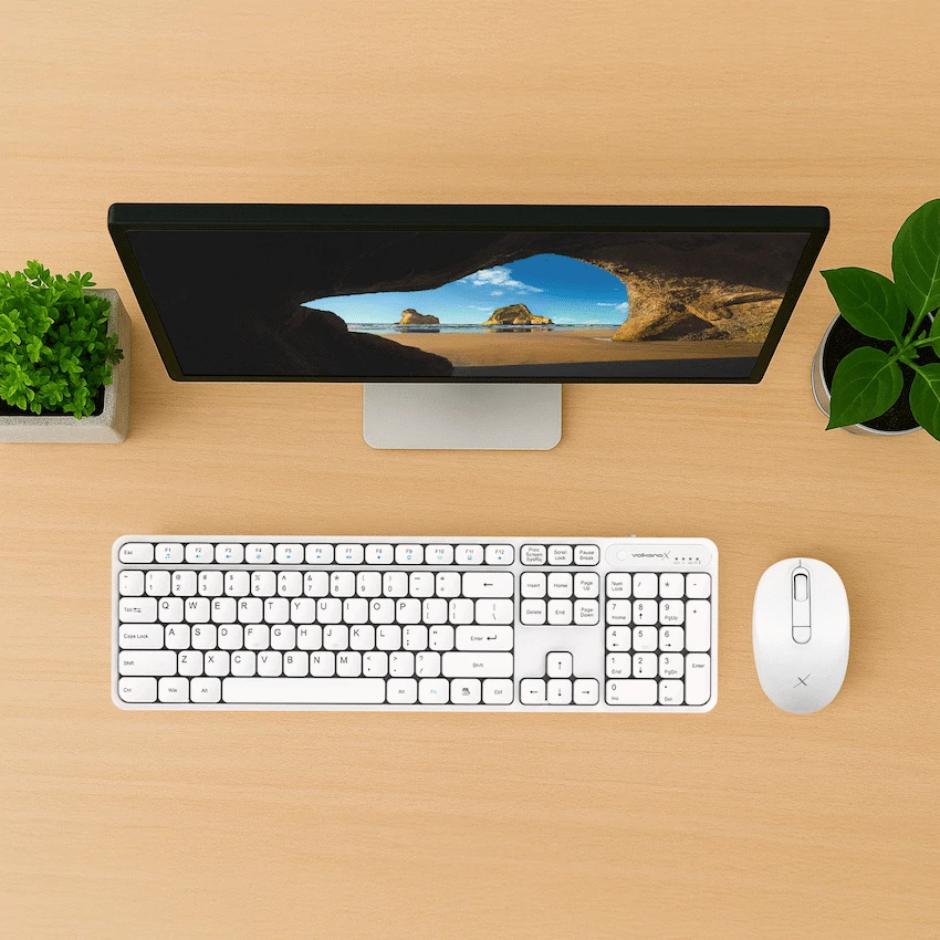 VolkanoX Garnet Bluetooth Wireless Keyboard and Mouse Combo - White - Image 20