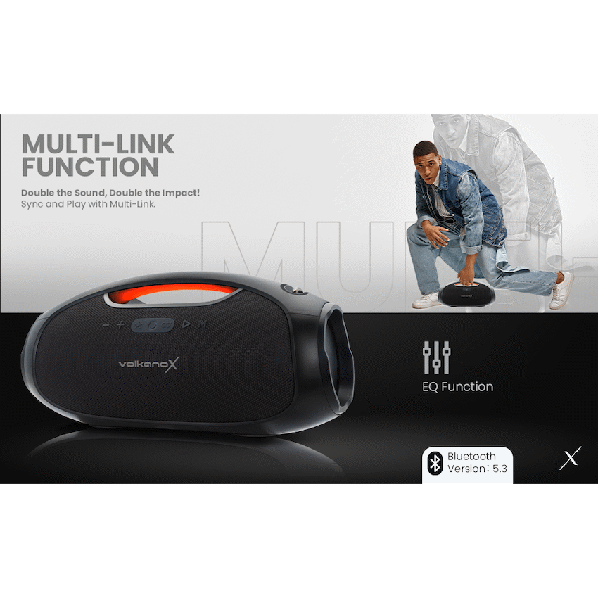 VolkanoX VXS400 Portable Bluetooth Speaker - Black - Image 2