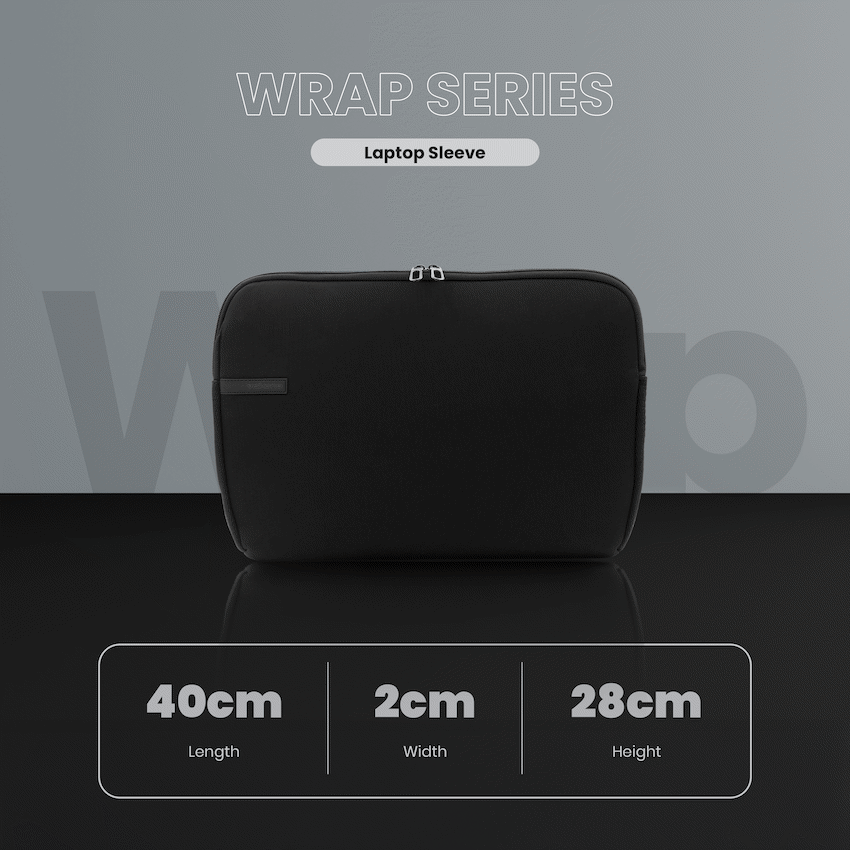 Volkano Wrap Series Laptop Sleeve 15.6" - Black - Image 3