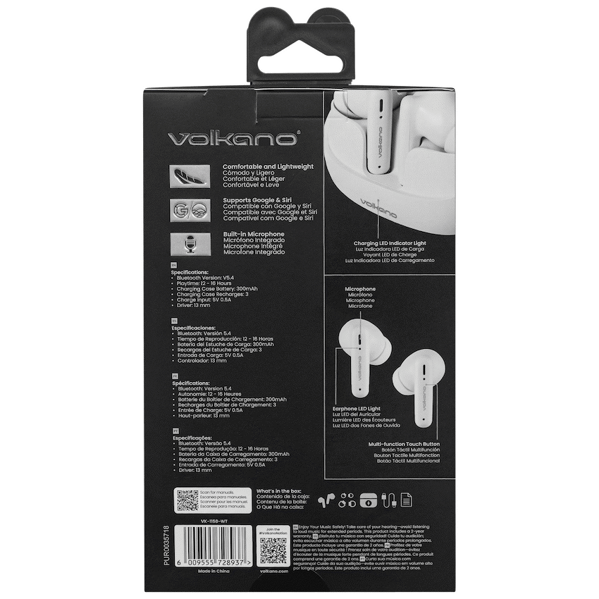 Volkano Jupiter Series TWS Earphones - White - Image 7
