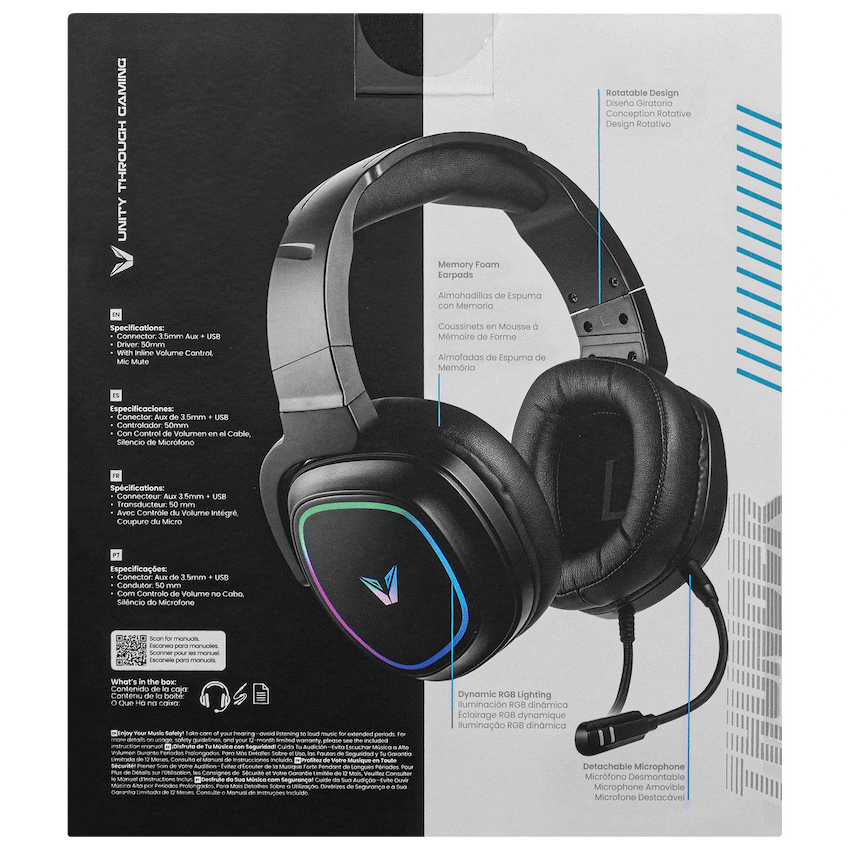 VX Gaming Thunder series Gaming Headset RGB - Image 2