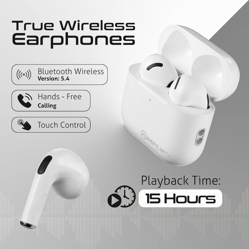 Amplify Astro 2 Series True Wireless Earphones - White - Image 15
