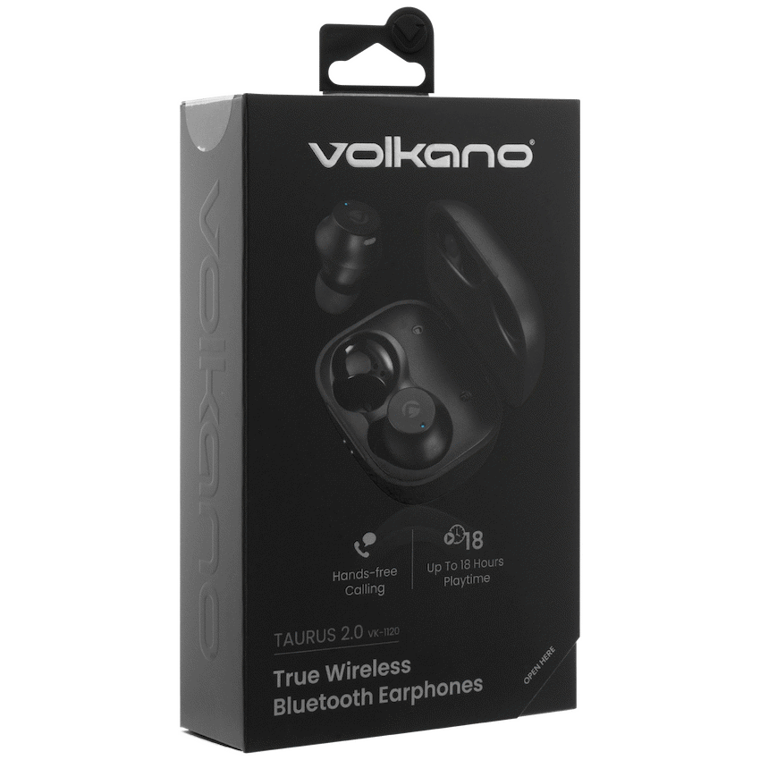 Volkano Taurus Series 2.0 True Wireless Earphones with Charging Case - Black - Image 4