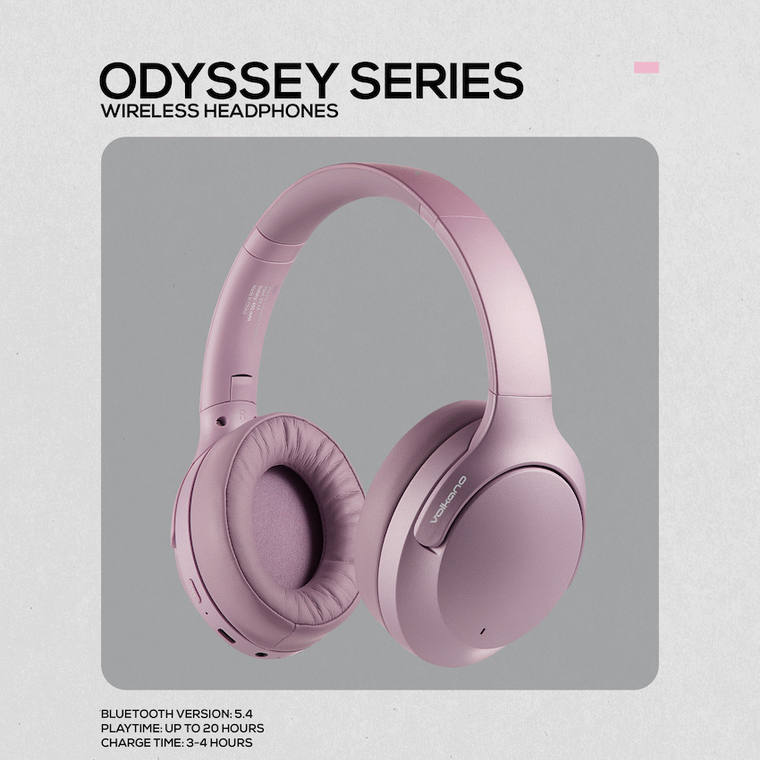 Volkano Odyssey ANC Bluetooth Wireless Headphone - Rose Gold - Image 2