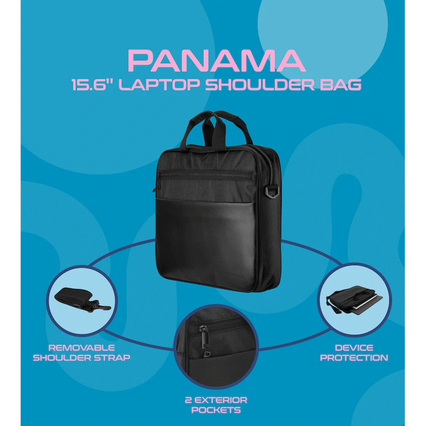 Amplify Panama 15.6" Laptop Shoulder Bag - Black - Image 3