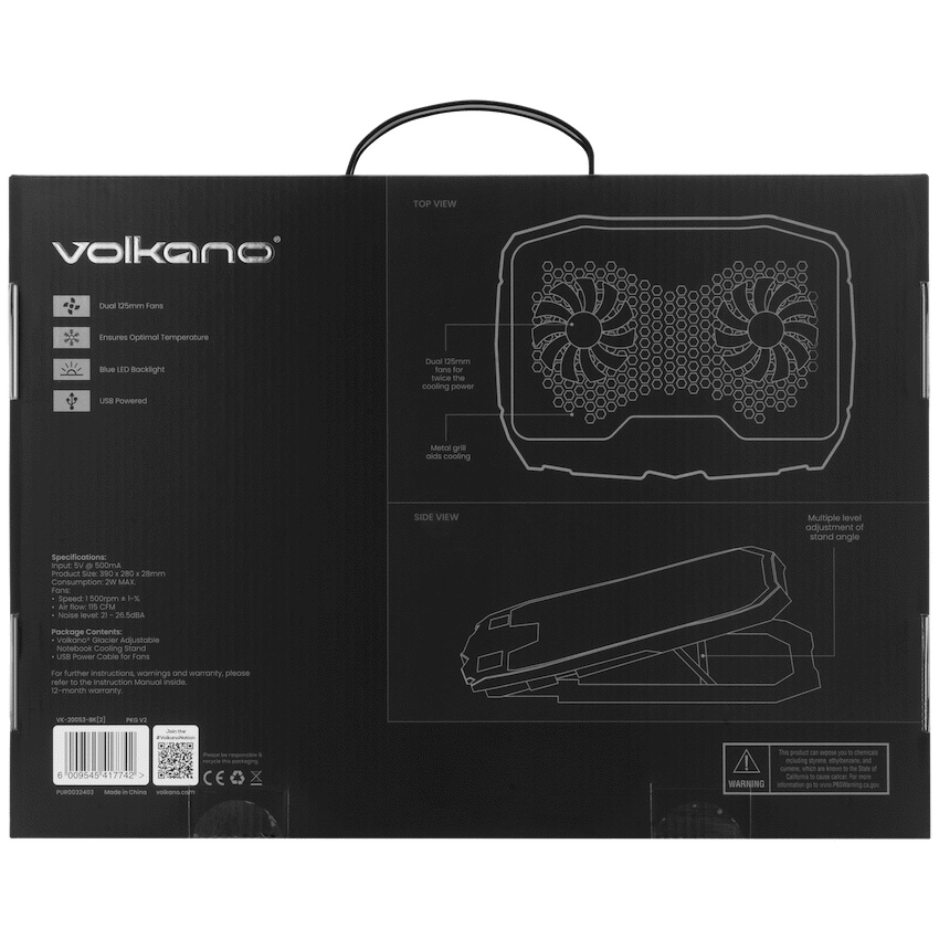 Volkano Glacier Series Upright Notebook Cooling Stand with Dual Fans - Image 30
