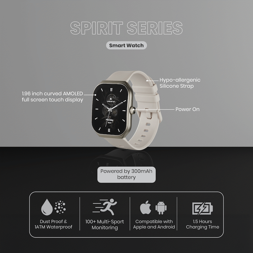 Volkano Spirit Series Smart Watch - Starlight Silver - Image 4
