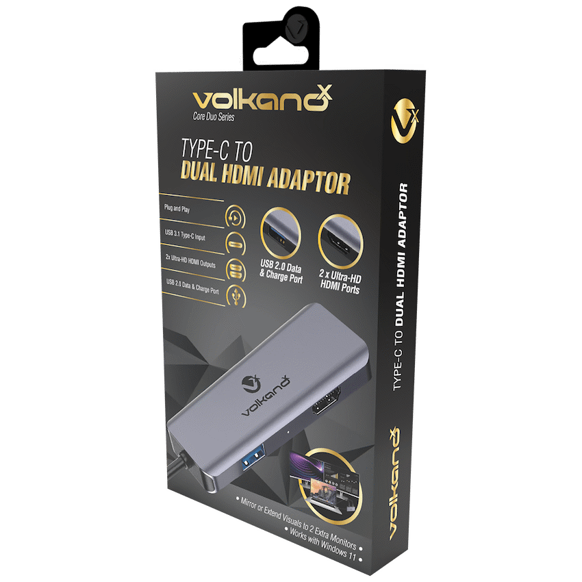 VolkanoX Core Duo HDMI Type-C to Dual HDMI Adaptor - Image 2