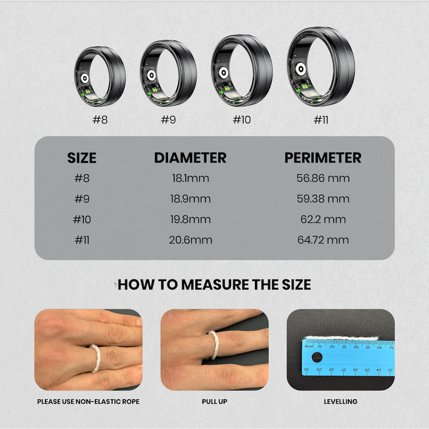 Volkano Ring Series Smart Ring with Charge Case - Black 20.6mm - Image 5