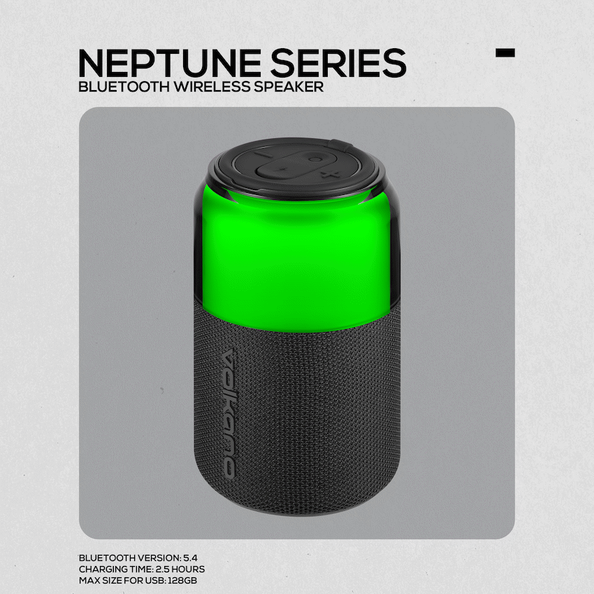 Volkano Neptune Bluetooth Wireless Speaker - Black - Image 3