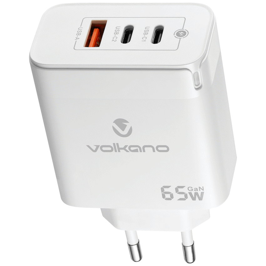 Volkano Potent Trio 65w GaN 3 Port Wall Charger - Image 4