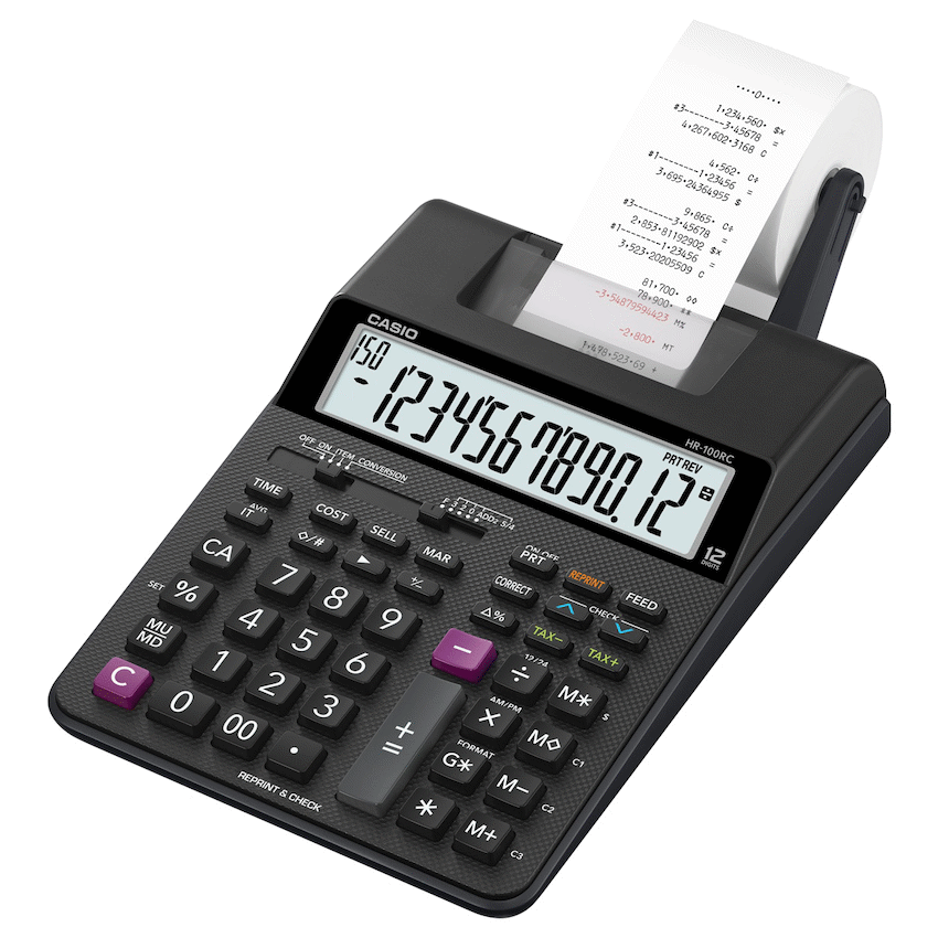 Casio HR-100RC BK Printing Calculator - Image 2