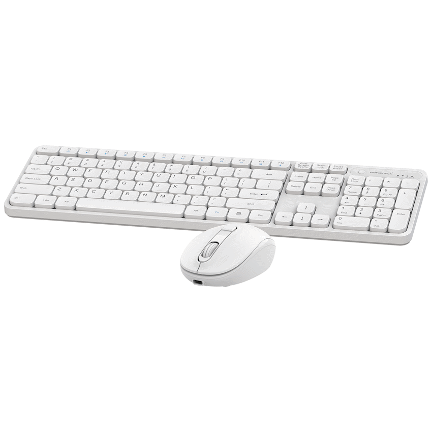VolkanoX Garnet Bluetooth Wireless Keyboard and Mouse Combo - White - Image 2
