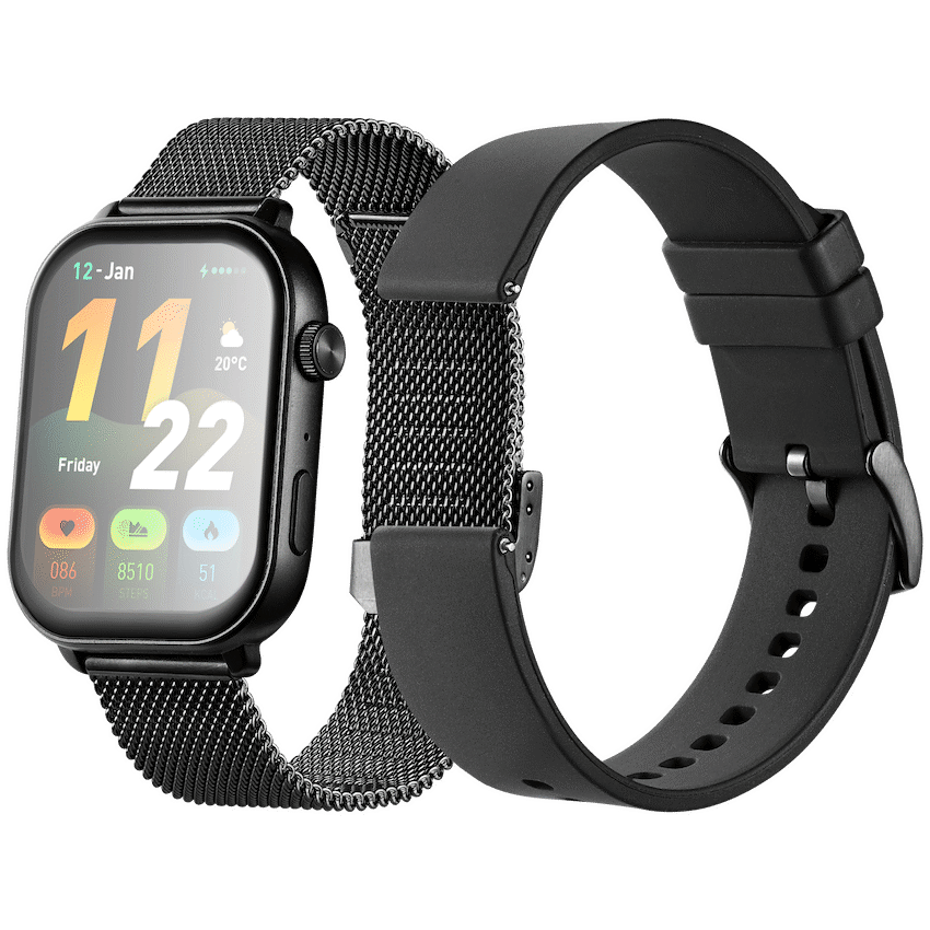 Volkano Trinity Series Smartwatch with Metal Mesh Strap - Black - Image 3