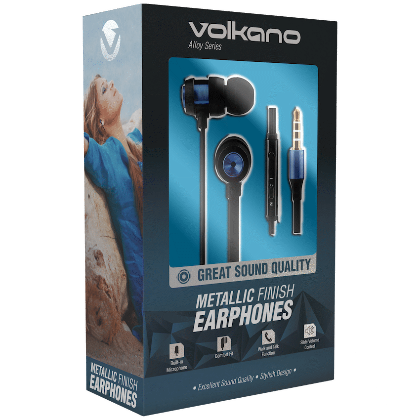 Volkano Alloy Series Metal Earphone - Blue - Image 3