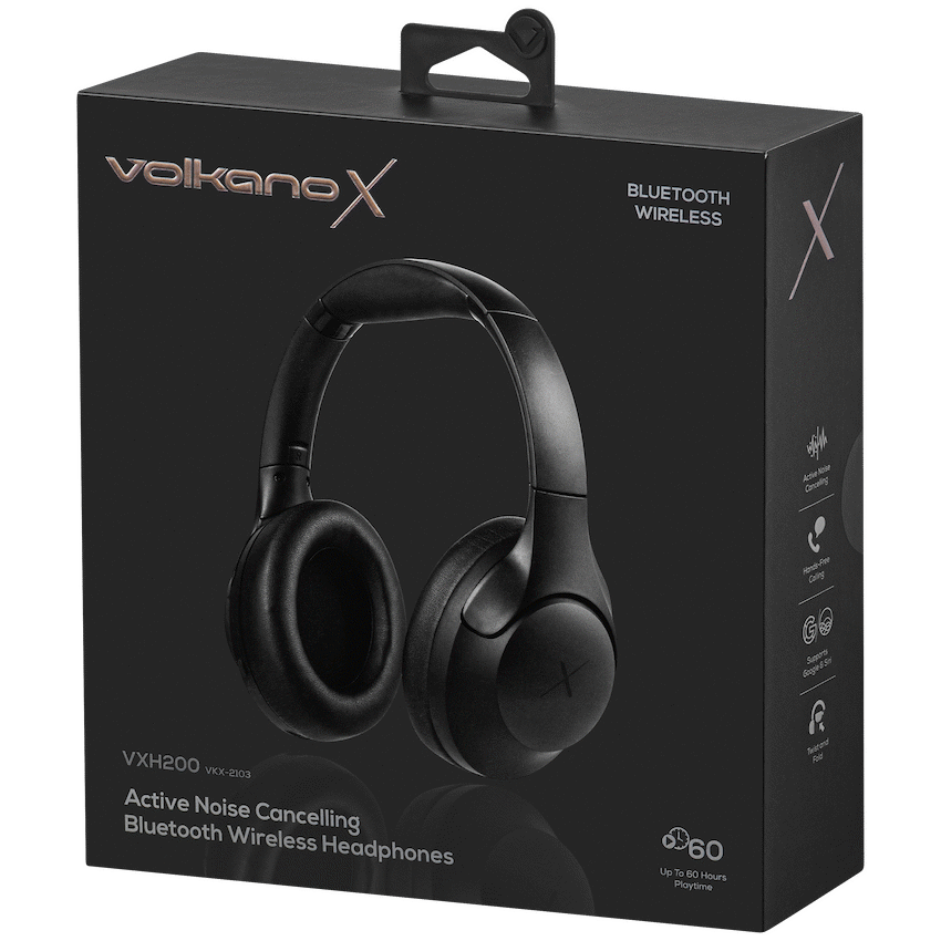 VolkanoX VXH200 Bluetooth Headphones with ANC - Black - Image 2