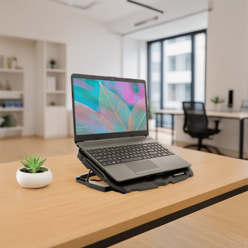 Volkano Glacier Series Upright Notebook Cooling Stand with Dual Fans - Image 4