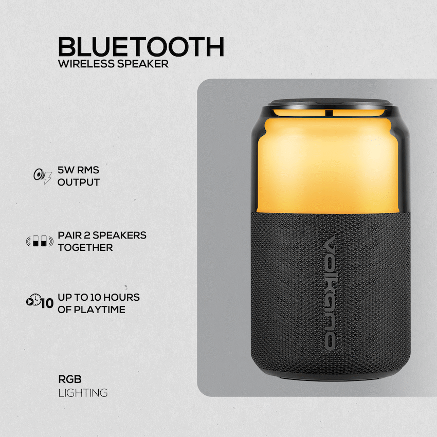 Volkano Neptune Bluetooth Wireless Speaker - Black - Image 4