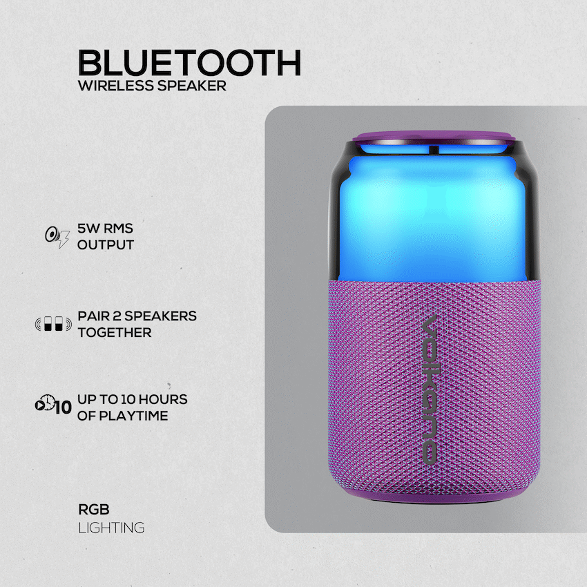 Volkano Neptune Bluetooth Wireless Speaker - Purple - Image 20