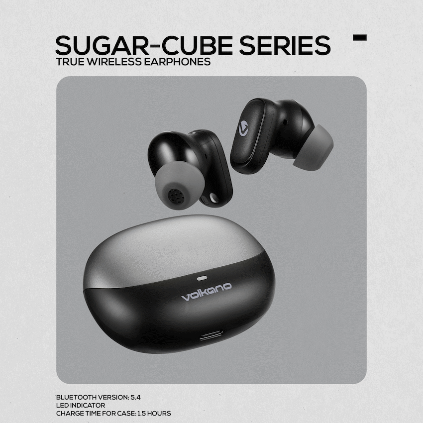 Volkano Sugar-Cube Active Noise Cancelling True Wireless Earphones - Black - Image 5