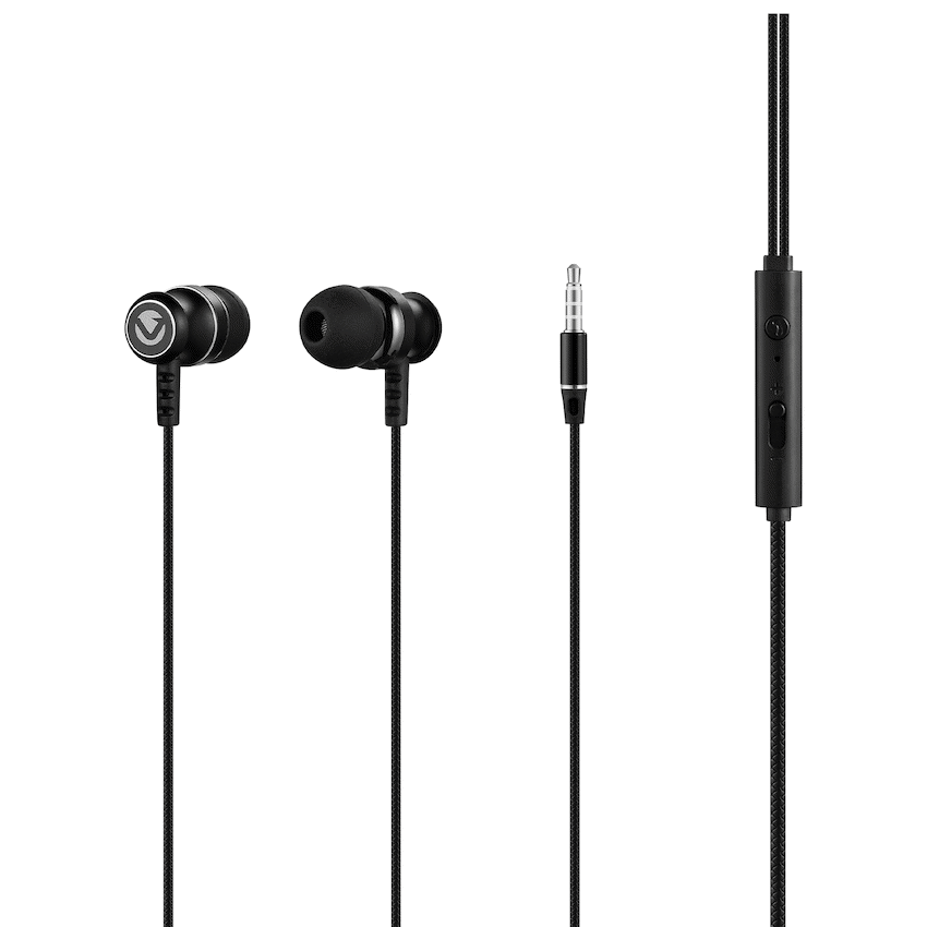 Volkano Earphones with Mic - STANNIC SERIES - Black - Image 4
