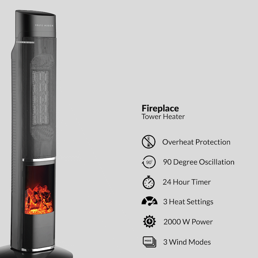 Boden Stark Fireplace Tower Heater - Image 5
