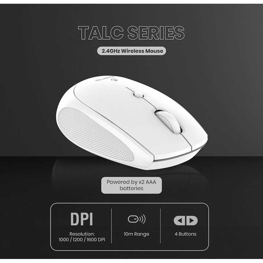 Volkano Talc Wireless Mouse - White - Image 4