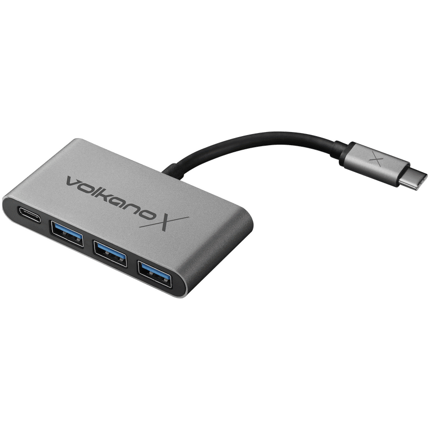 VolkanoX Core Hub series USB Type C to 3x USB 3.0 plus Power - 10cm - Charcoal - Image 3