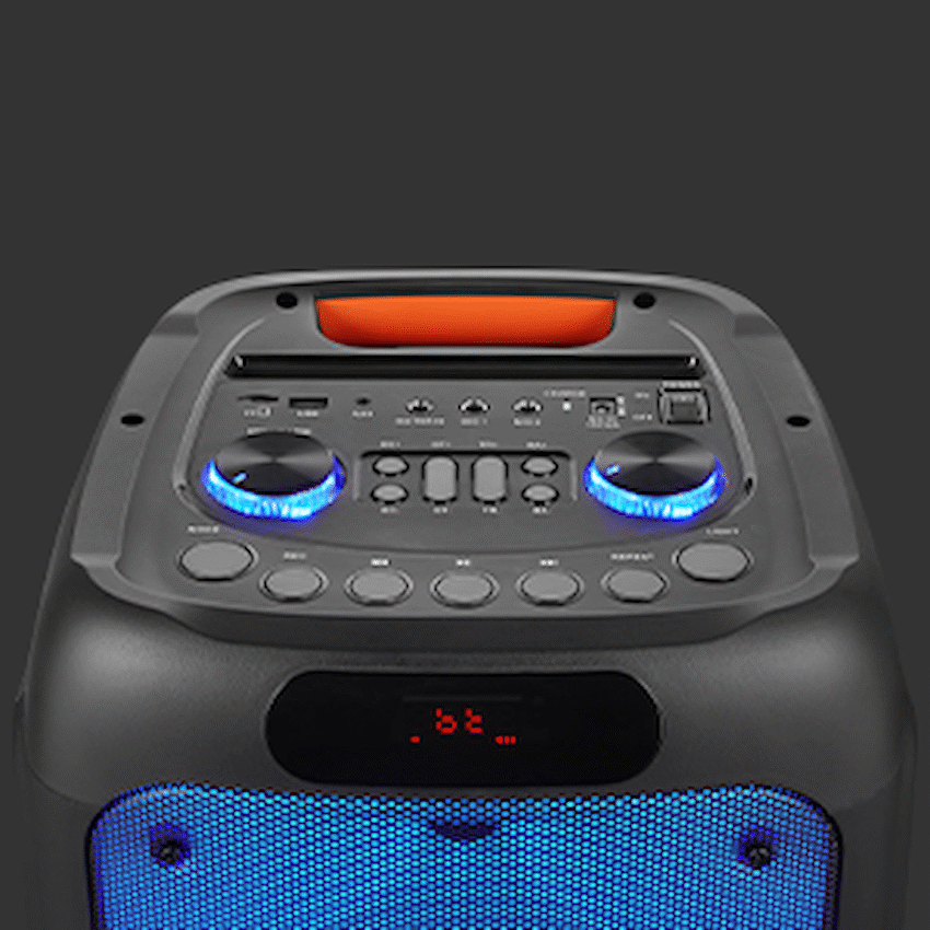 Volkano Helios Series Dual 8" Party Speaker with Microphone & Light Effects - Image 3
