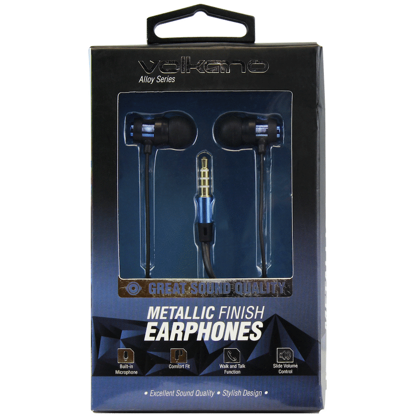 Volkano Alloy Series Metal Earphone - Blue - Image 4