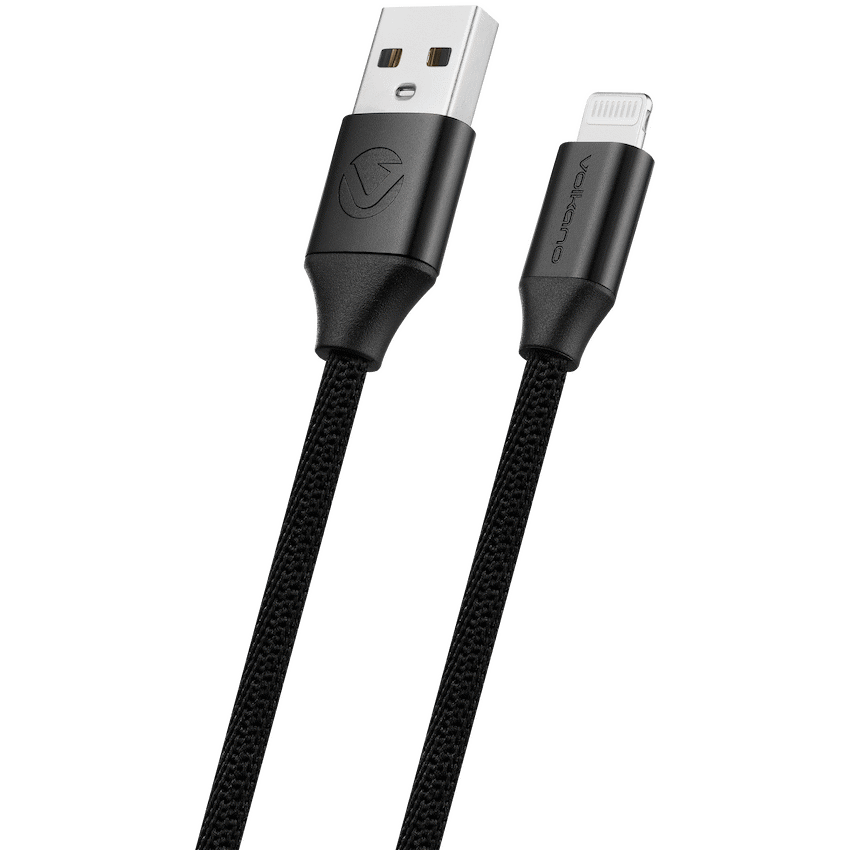 Volkano Weave Series Fabric Braided MFI Lightning Cable 3m - Black - Image 4